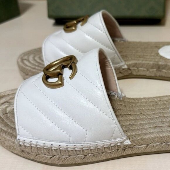 Gucci GG Espadrille Sandals Size 39 - New with Box & Dust Bag - Picture 2 of 4